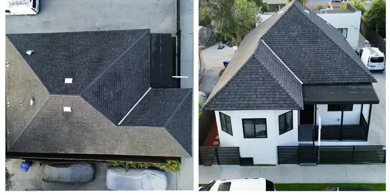 Fotos de un techo tomadas con dron